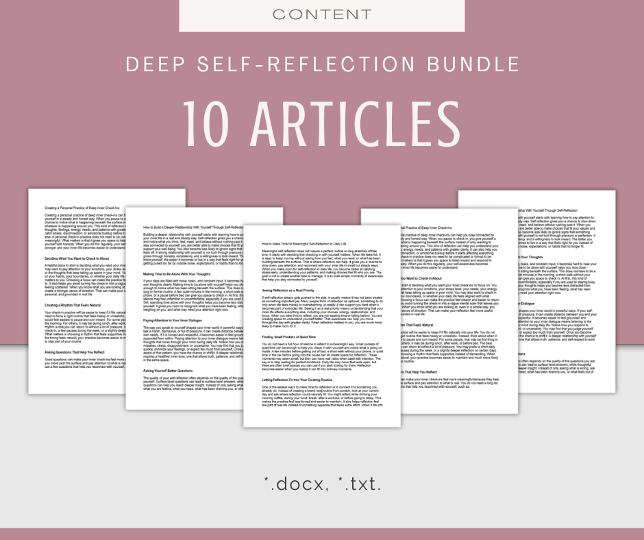 Deep Self-Reflection | Content & Journal Bundle