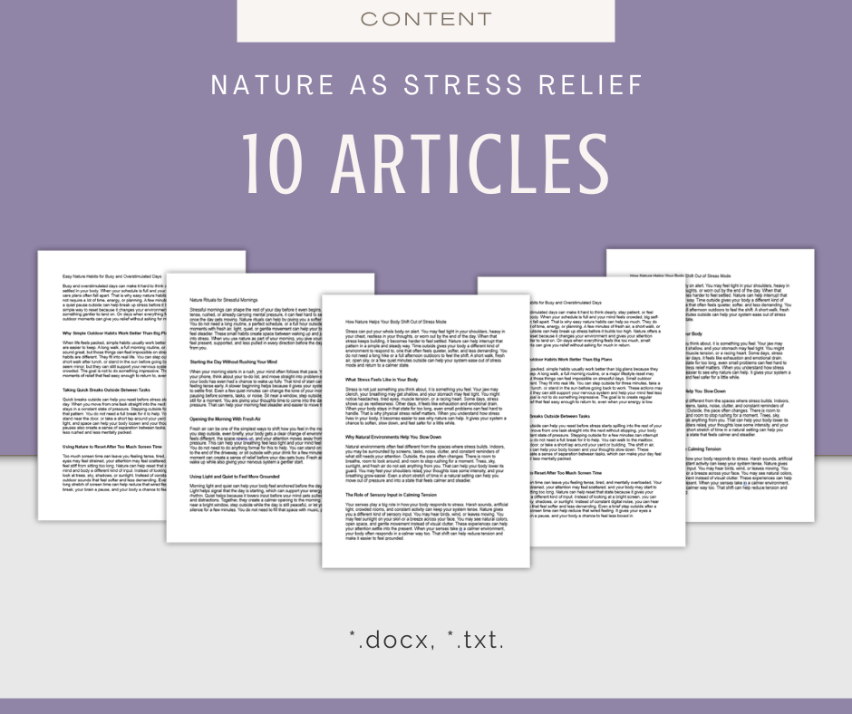 Nature as Stress Relief | Content & Journal Bundle
