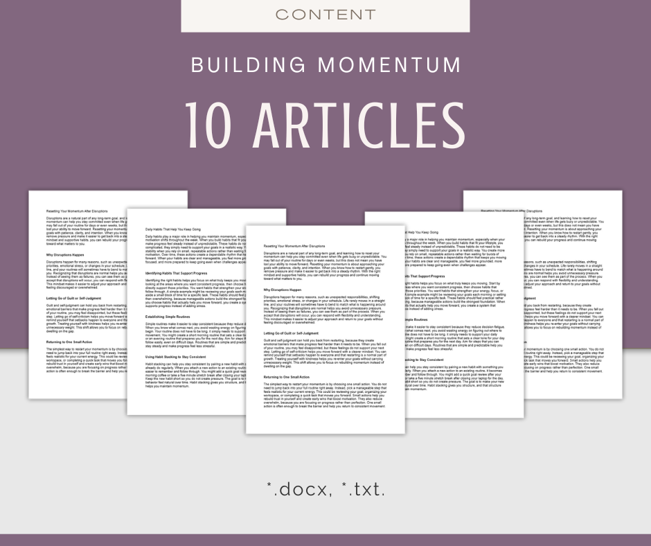 Building Momentum | Content & Journal Bundle