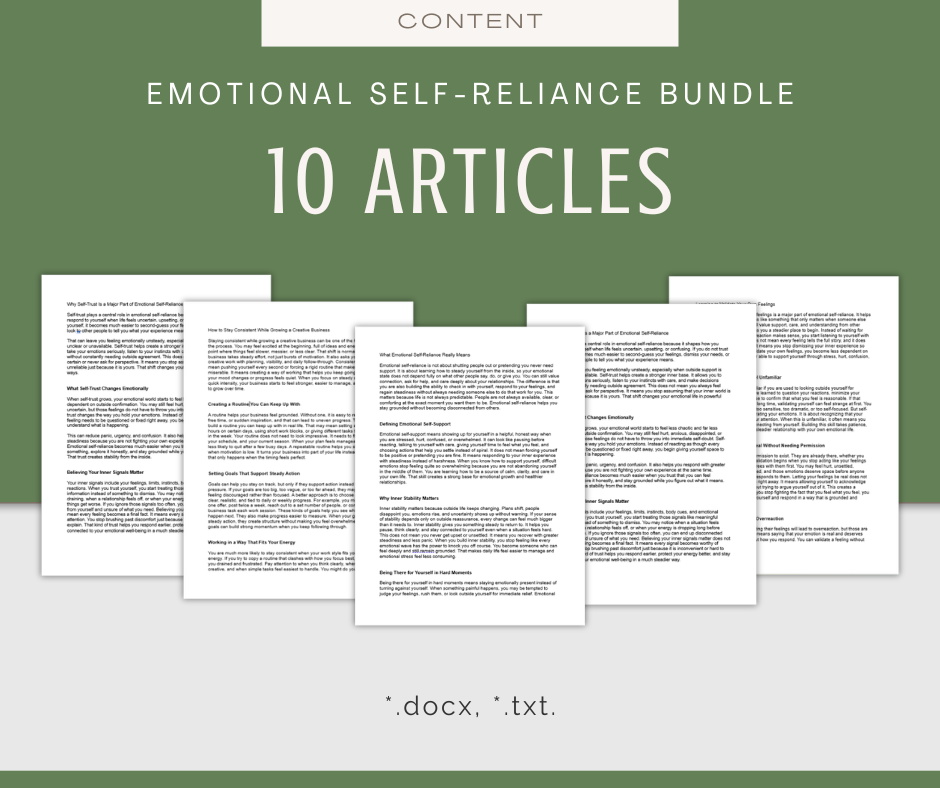 Emotional Self-Reliance | Content & Journal Bundle