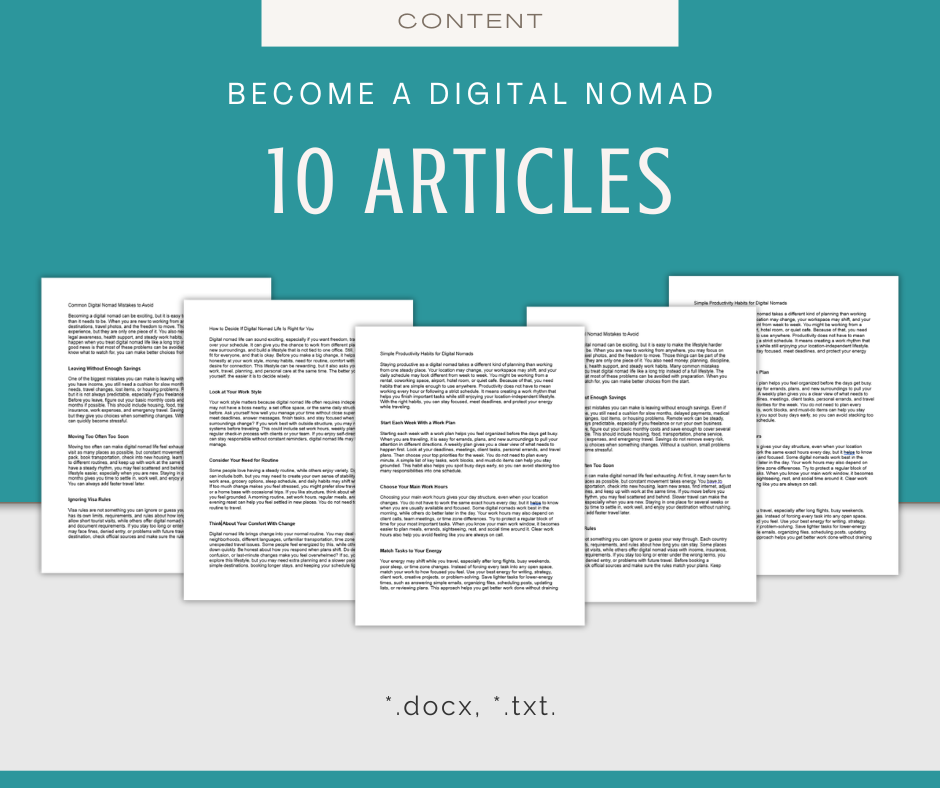 Become a Digital Nomad | Content & Journal Bundle