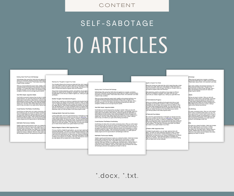Self-Sabotage | Content & Journal Bundle