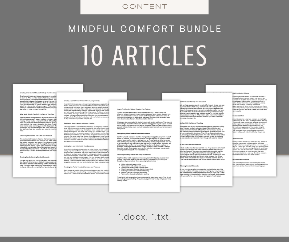 Mindful Comfort | Content & Journal Bundle