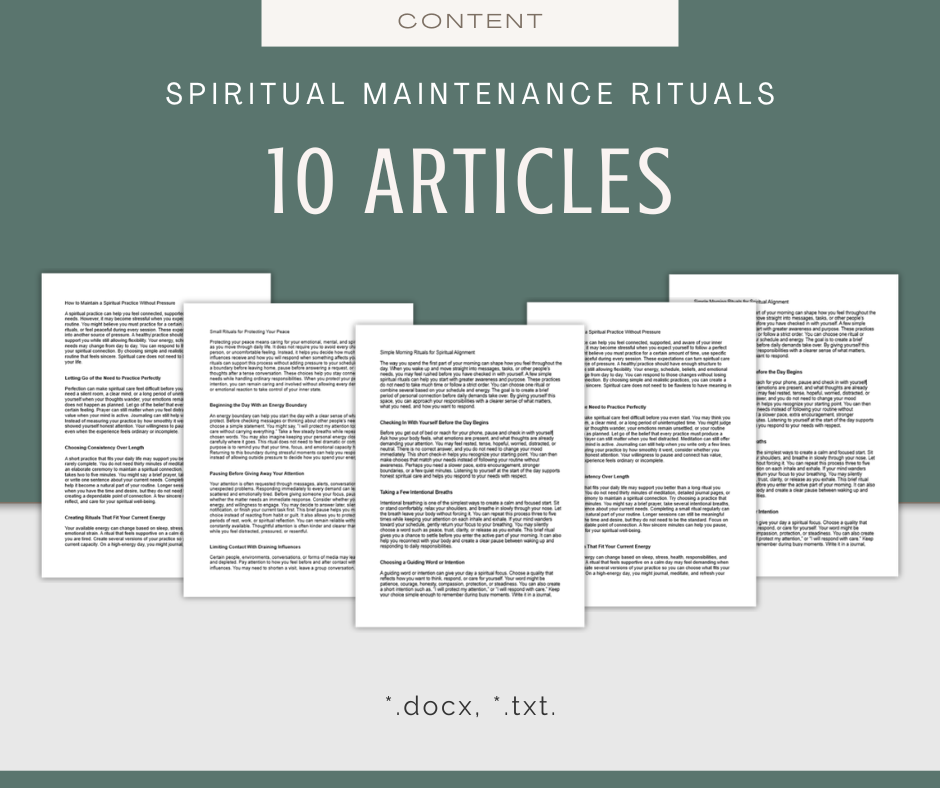 Spiritual Maintenance Rituals For Everyday Life | Content & Journal Bundle