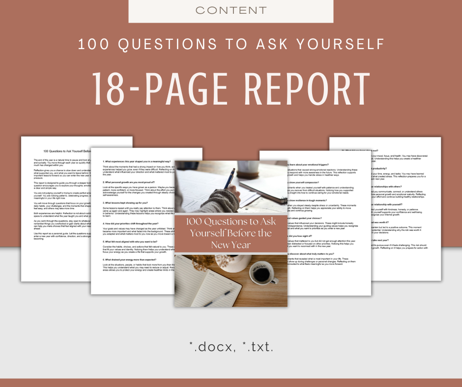 Year End Self-Reflection | Content Bundle