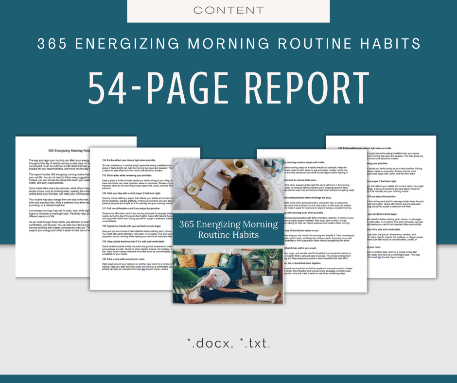 365 Energizing Morning Routine Habits | Content Bundle