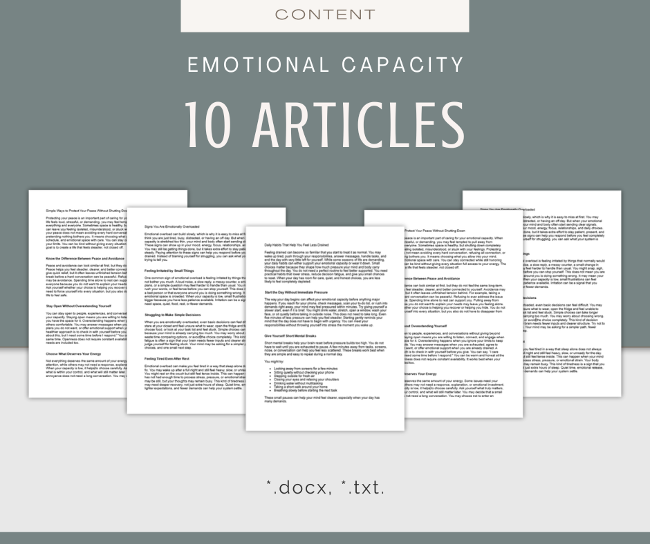 Emotional Capacity | Content & Journal Bundle