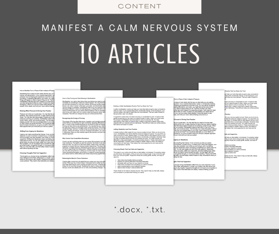 Manifest a Calm Nervous System | Content & Journal Bundle