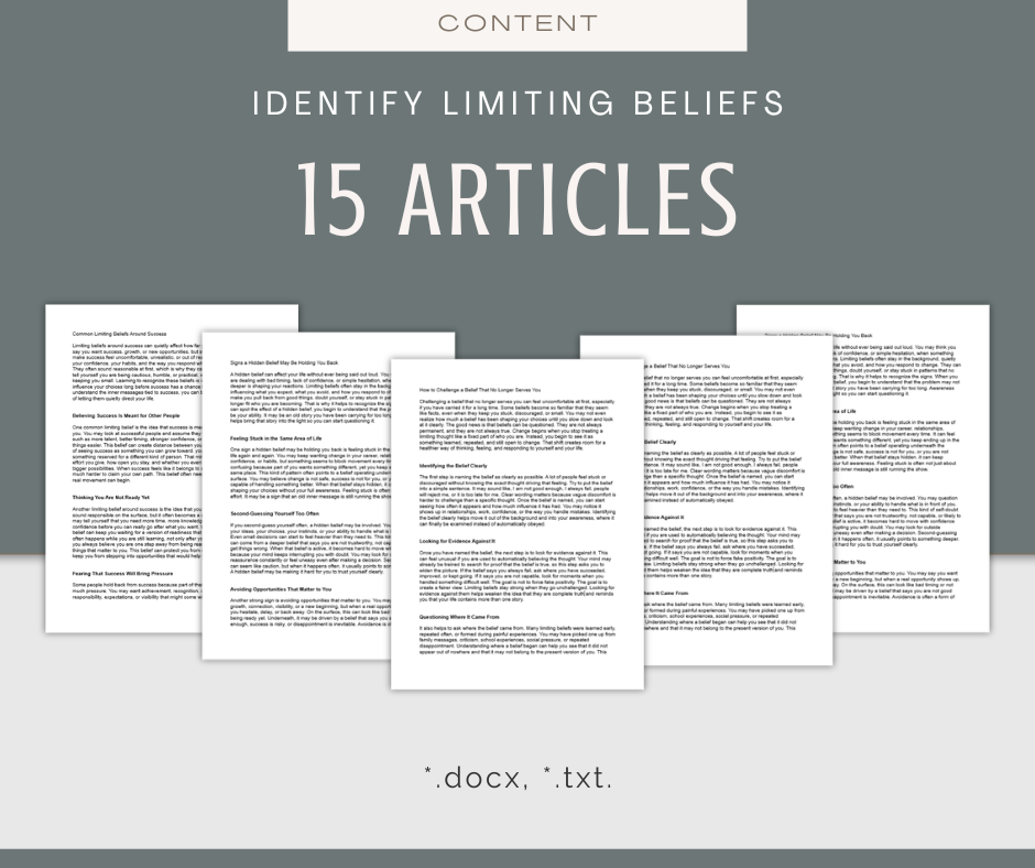 Identify Limiting Beliefs | Report & Articles Bundle