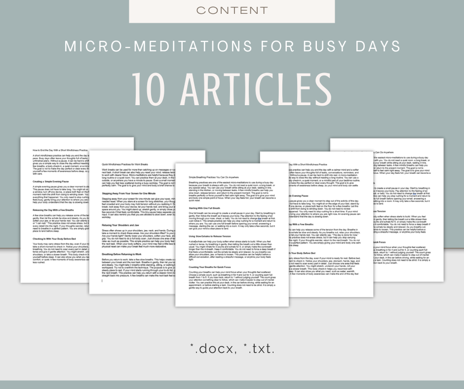 Micro-Meditations For Busy Days | Content & Journal Bundle
