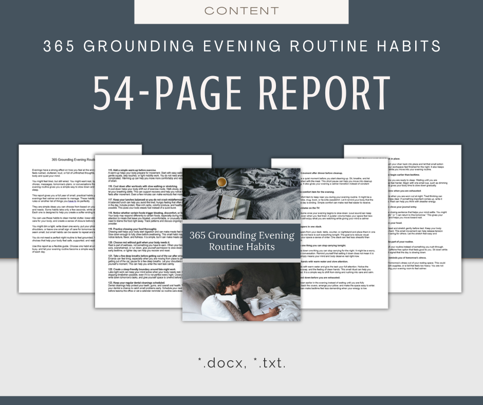 365 Grounding Evening Routine Habits | Content Bundle