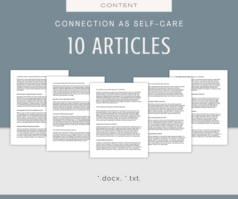 Connection as Self-Care | Content & Journal Bundle