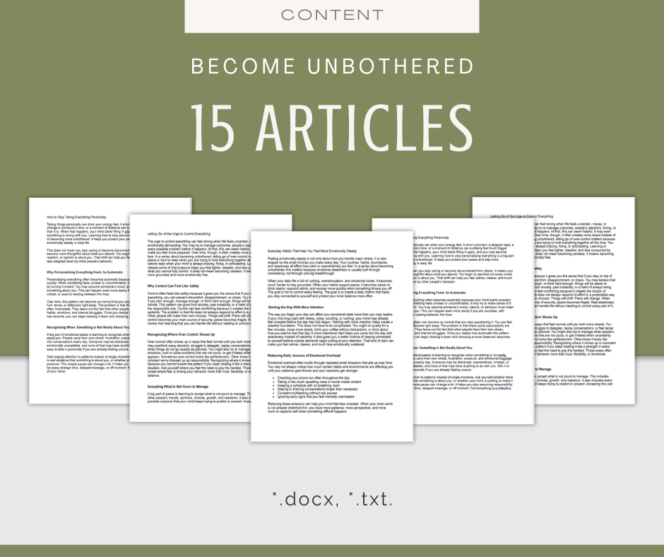 Become Unbothered | Report & Articles Bundle