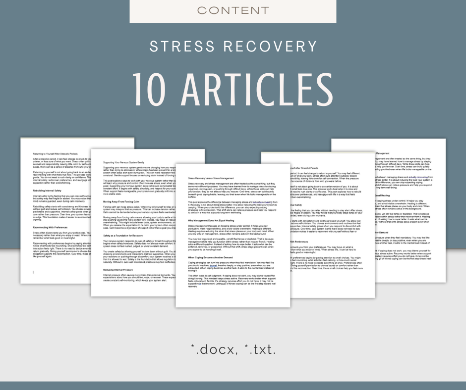 Stress Recovery | Content & Journal Bundle