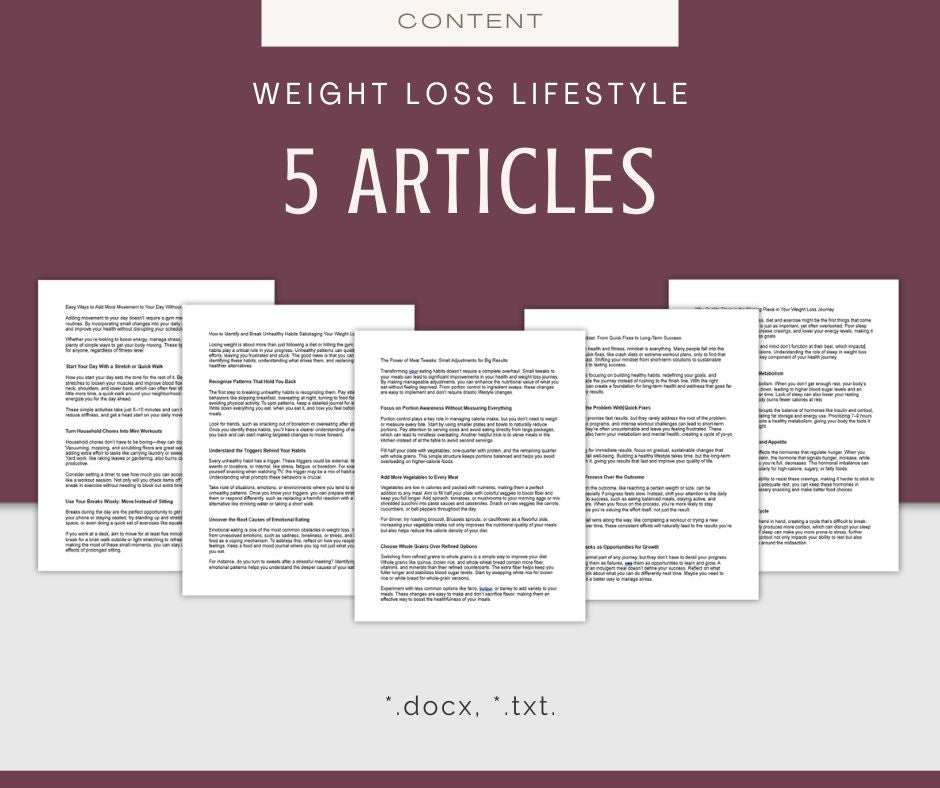 Weight Loss Lifestyle | Content & Journal Bundle