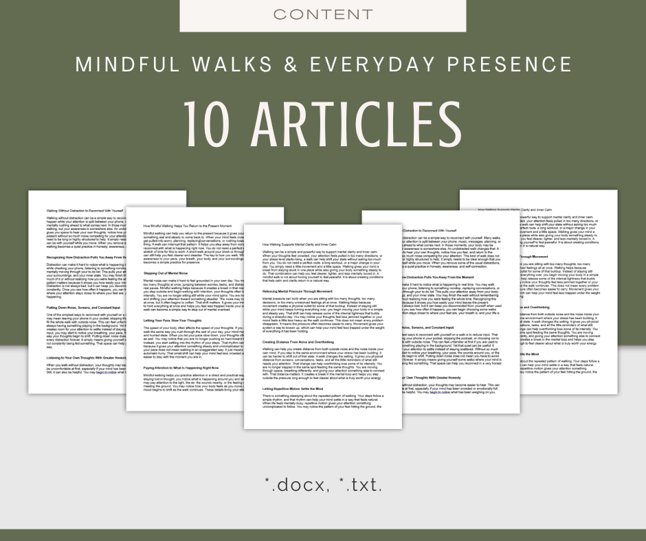 Mindful Walks and Everyday Presence | Content & Journal Bundle