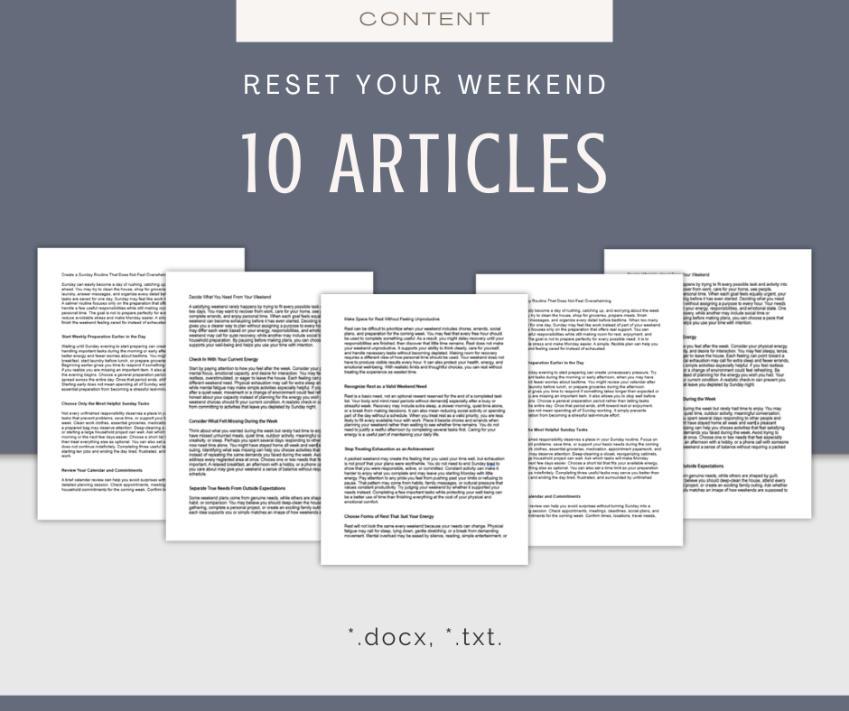 Reset Your Weekend | Content & Journal Bundle