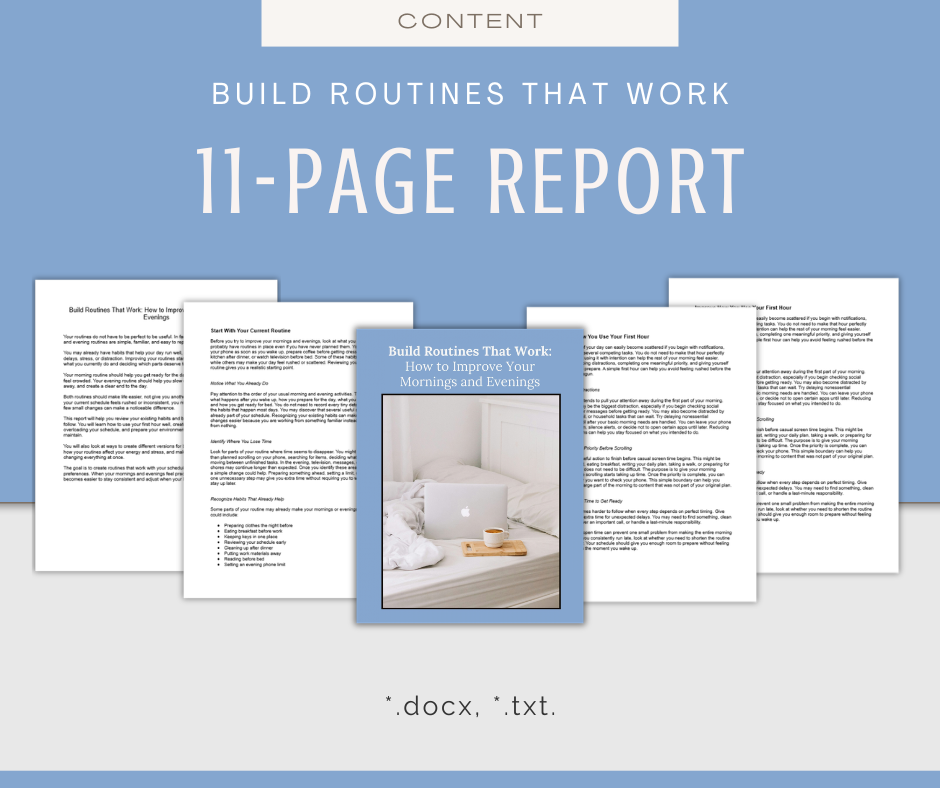 Optimize Morning and Evening Routines | Content & Journal Bundle