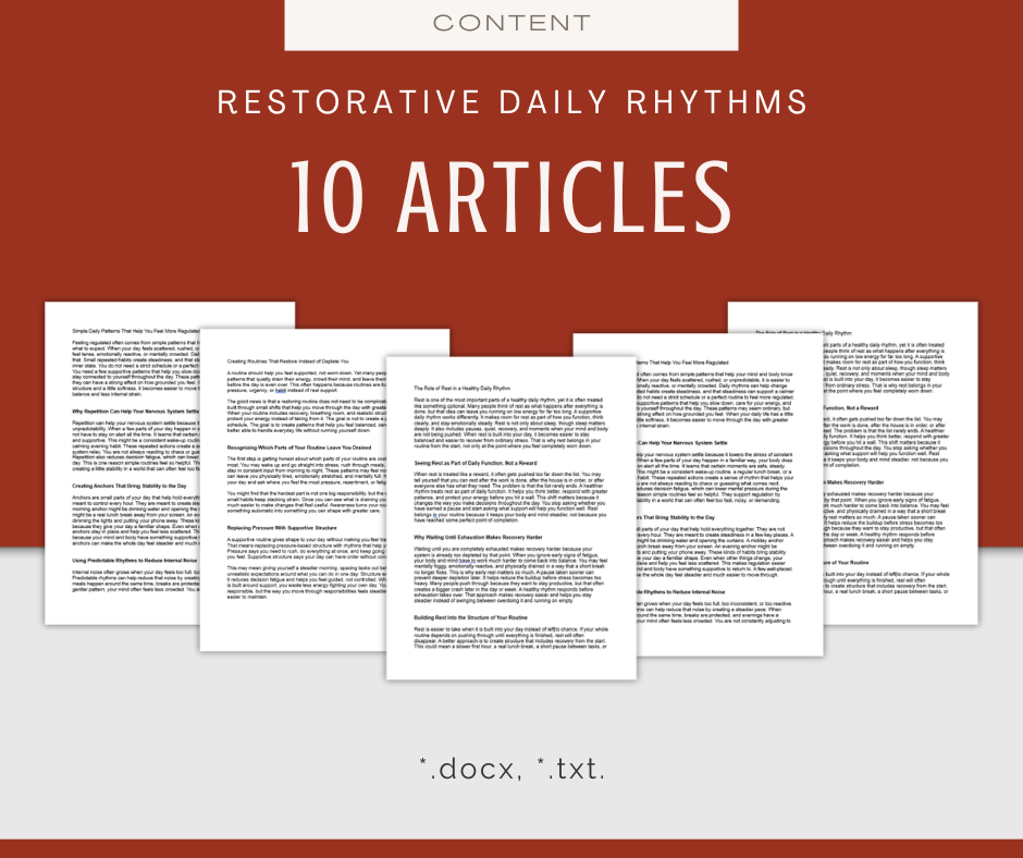 Restorative Daily Rhythms | Content & Journal Bundle