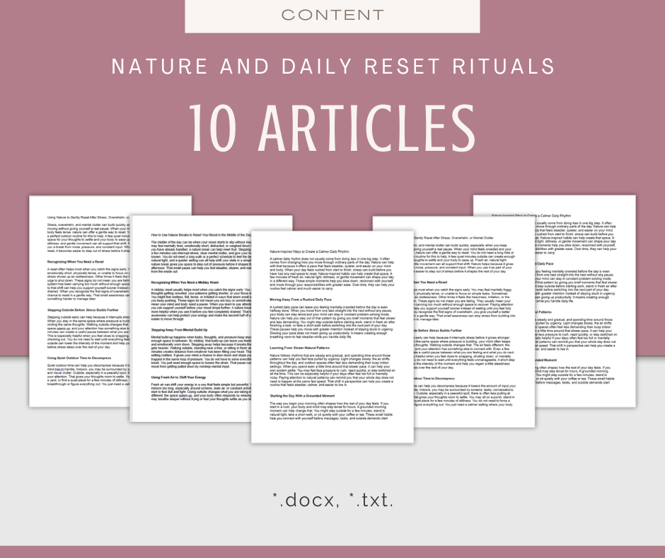 Nature and Daily Reset Rituals | Content & Journal Bundle