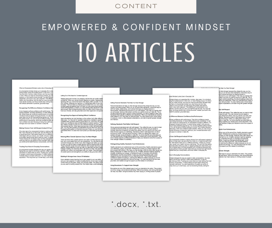Empowered and Confident Mindset | Content & Journal Bundle