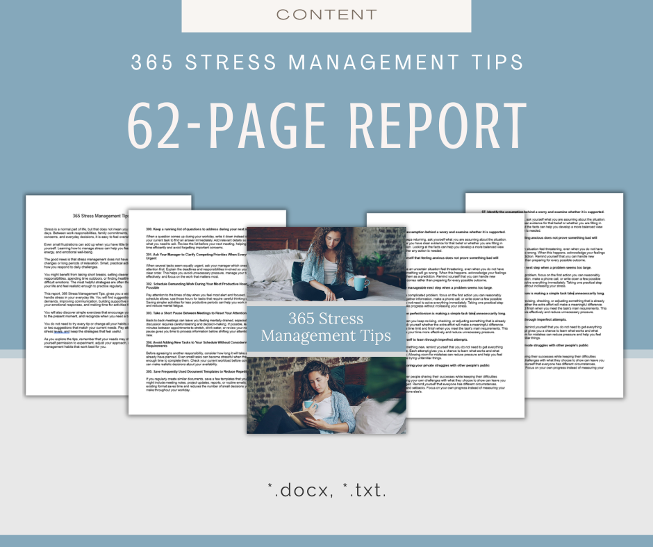 365 Stress Management Tips | Content Bundle