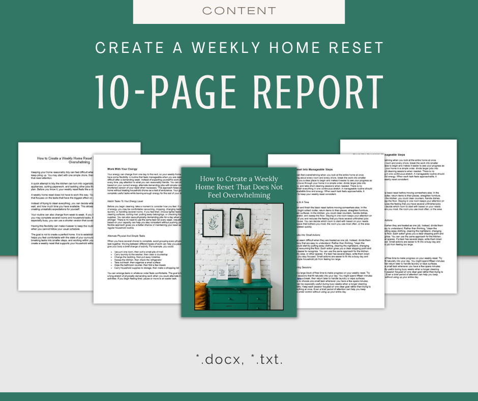Weekly Home Reset | Content & Journal Bundle