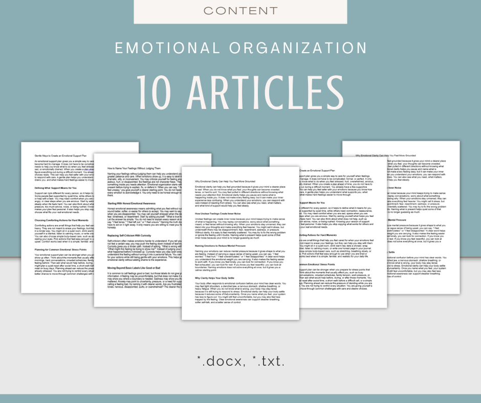 Emotional Organization | Content & Journal Bundle