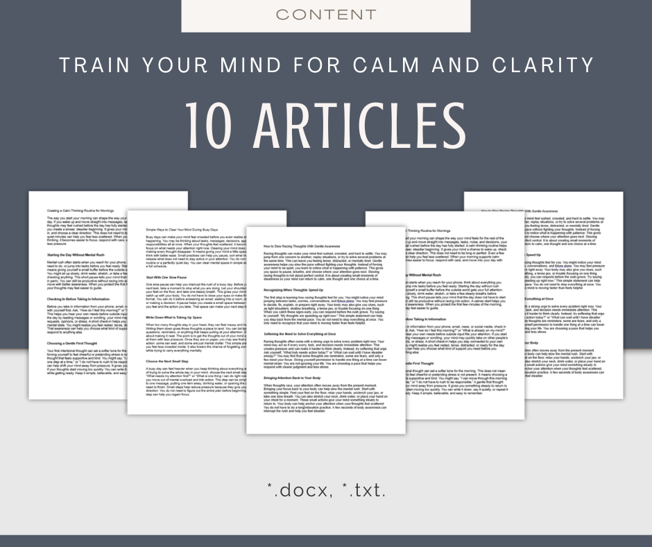 Train Your Mind For Calm and Clarity | Content & Journal Bundle