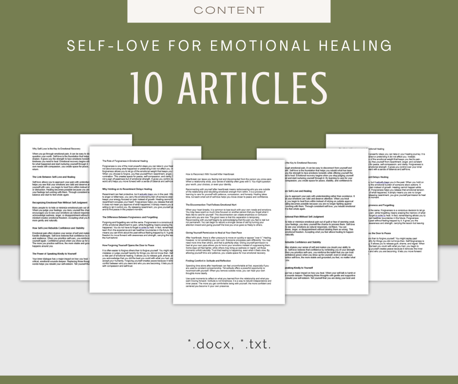 Self-Love For Emotional Healing | Content & Journal Bundle