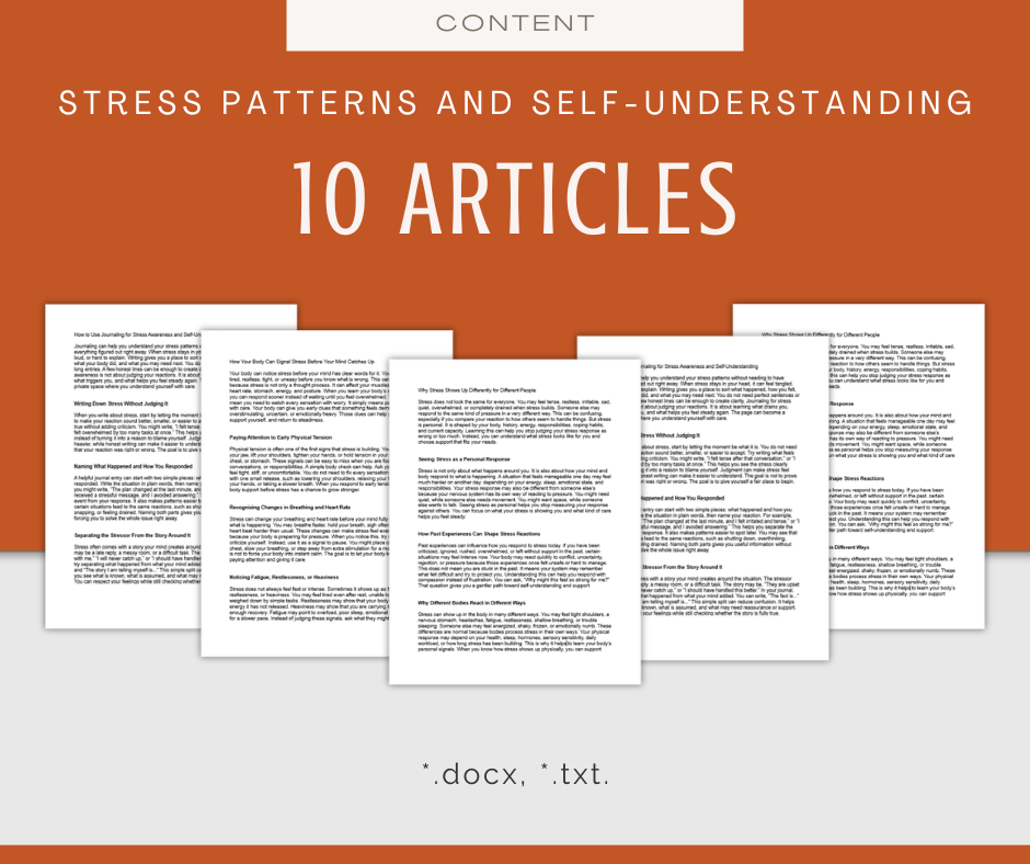 Stress Patterns and Self-Understanding | Content & Journal Bundle