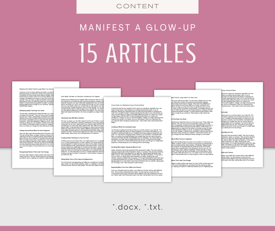 Manifest a Glow-Up | Report & Articles Bundle