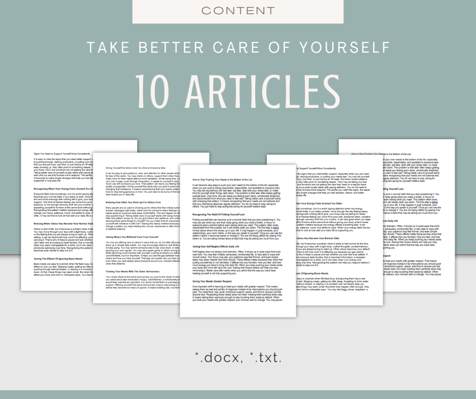 Take Better Care of Yourself | Content & Journal Bundle