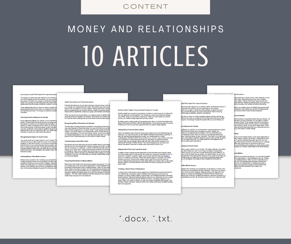 Money and Relationships | Content & Journal Bundle
