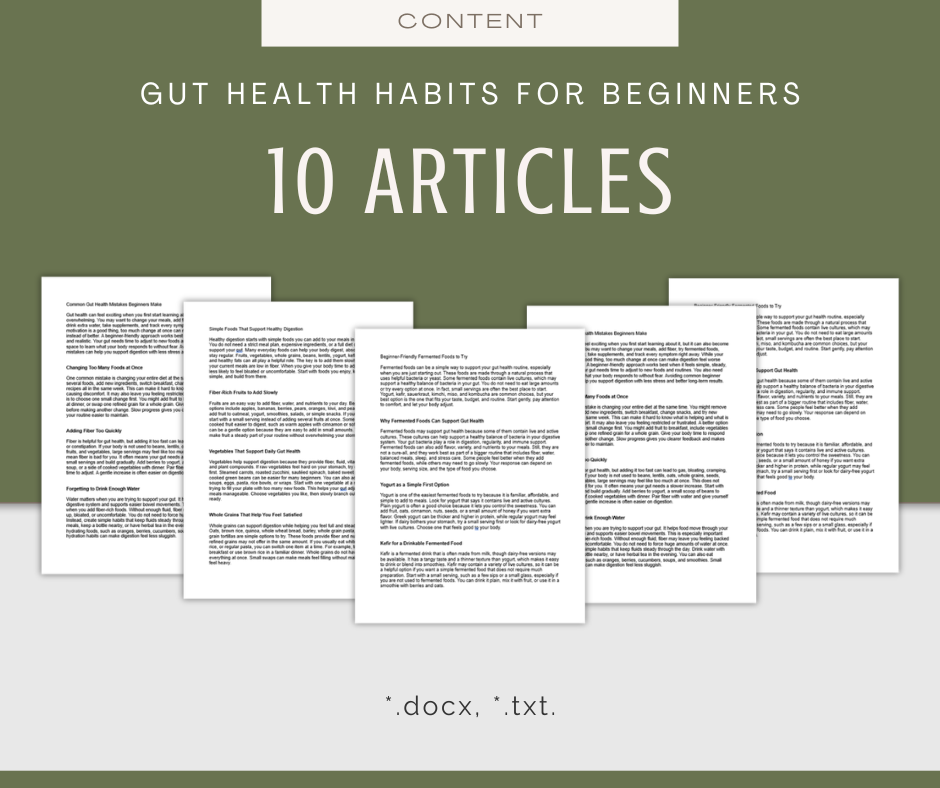 Gut Health Habits For Beginners | Content & Journal Bundle