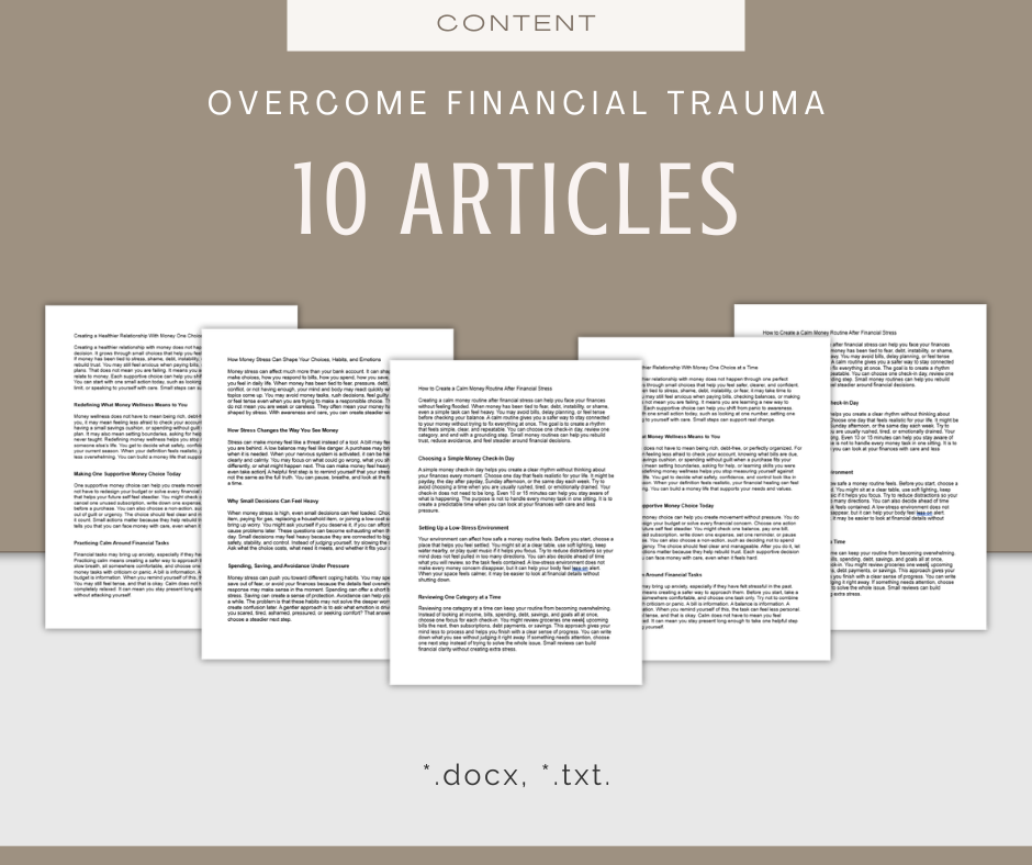 Overcome Financial Trauma | Content & Journal Bundle