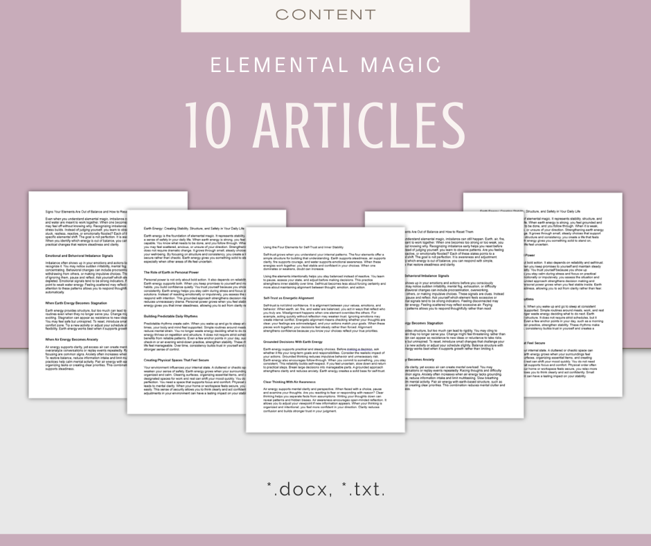 Elemental Magic | Content & Journal Bundle
