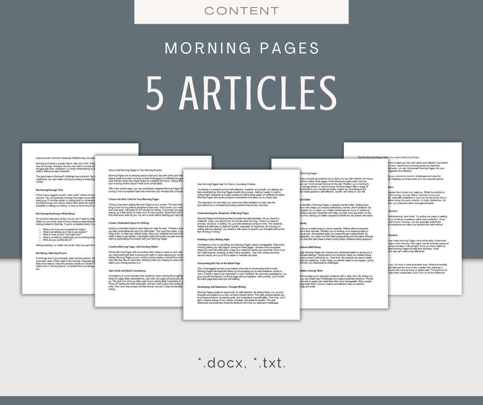 Morning Pages | Content & Journal Bundle