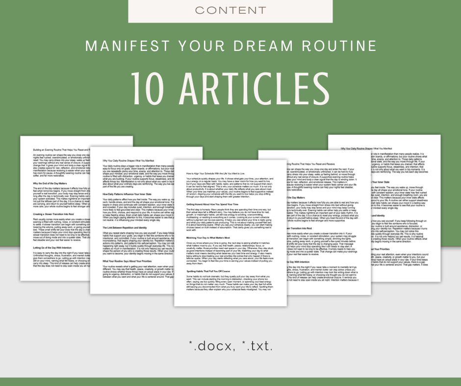 Manifest Your Dream Routine | Content & Journal Bundle