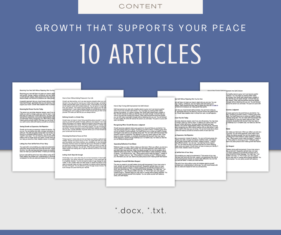 Growth That Supports Your Peace | Content & Journal Bundle