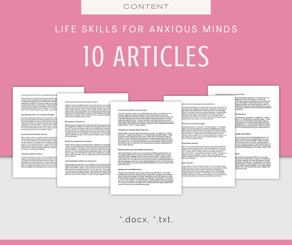 Life Skills For Anxious Minds | Content & Journal Bundle