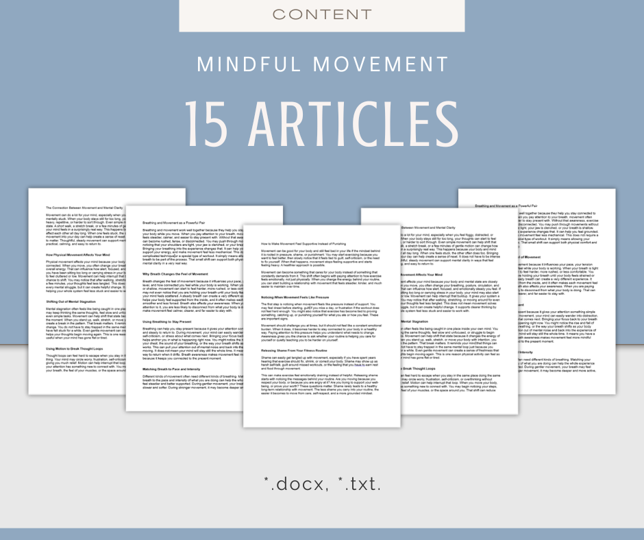 Mindful Movement | Report & Articles Bundle