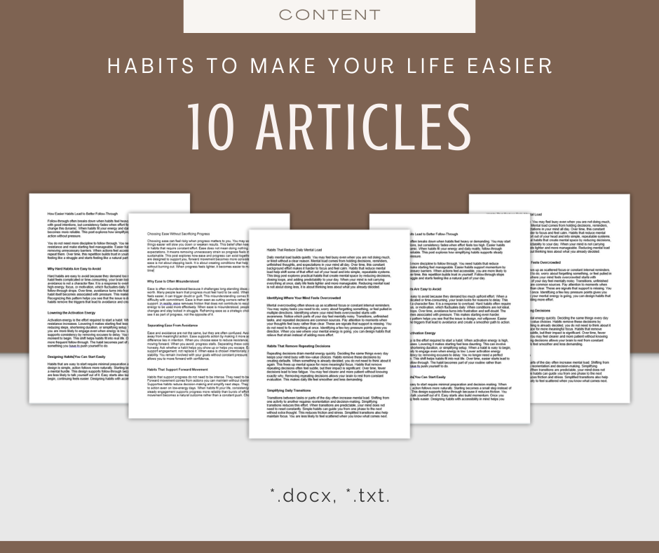 Habits to Make Your Life Easier | Content & Journal Bundle