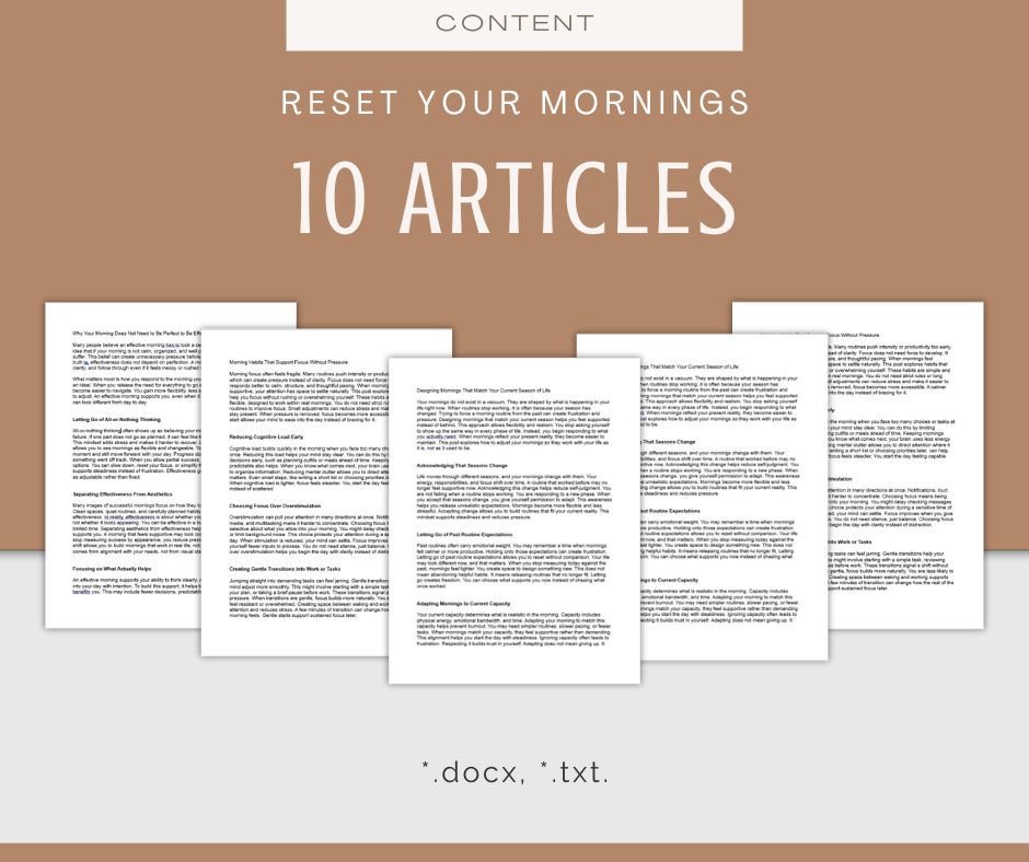 Reset Your Mornings | Content & Journal Bundle