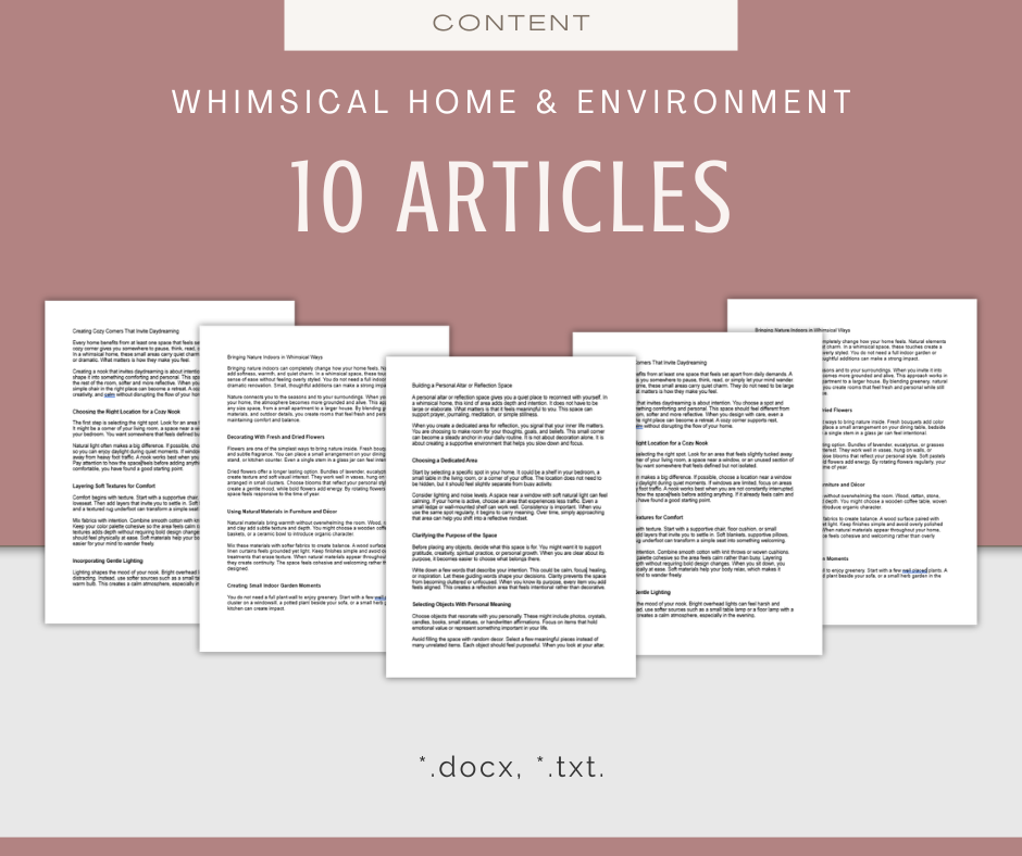 Whimsical Home and Environment | Content & Journal Bundle