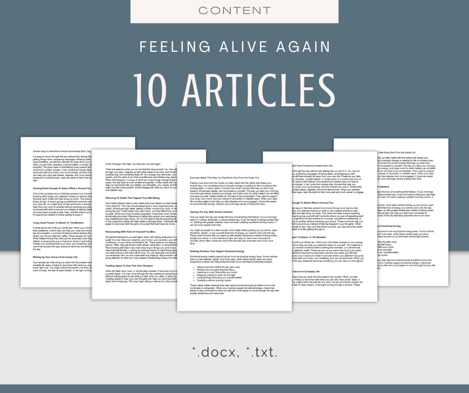 Feeling Alive Again | Content & Journal Bundle