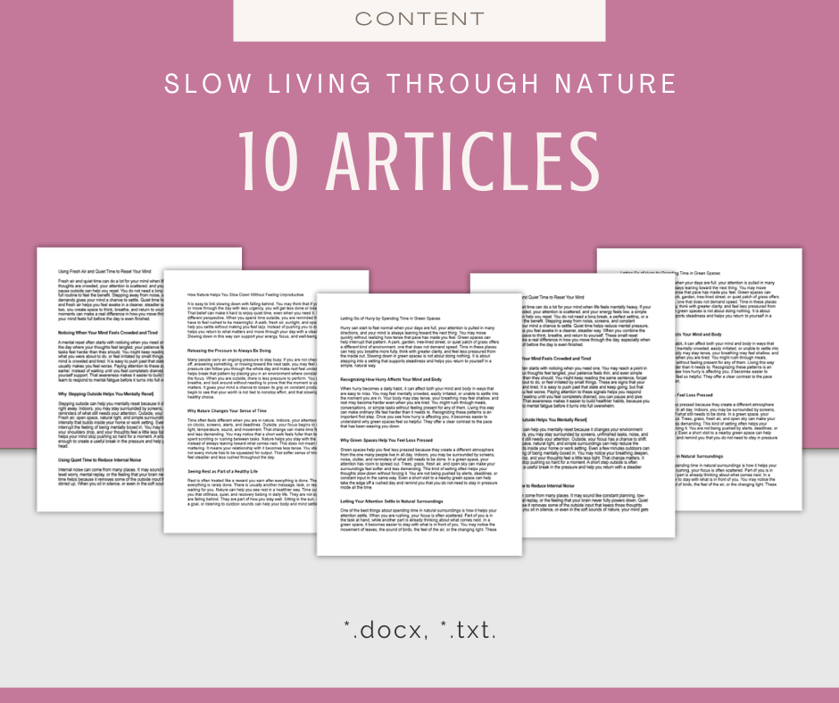 Slow Living Through Nature | Content & Journal Bundle