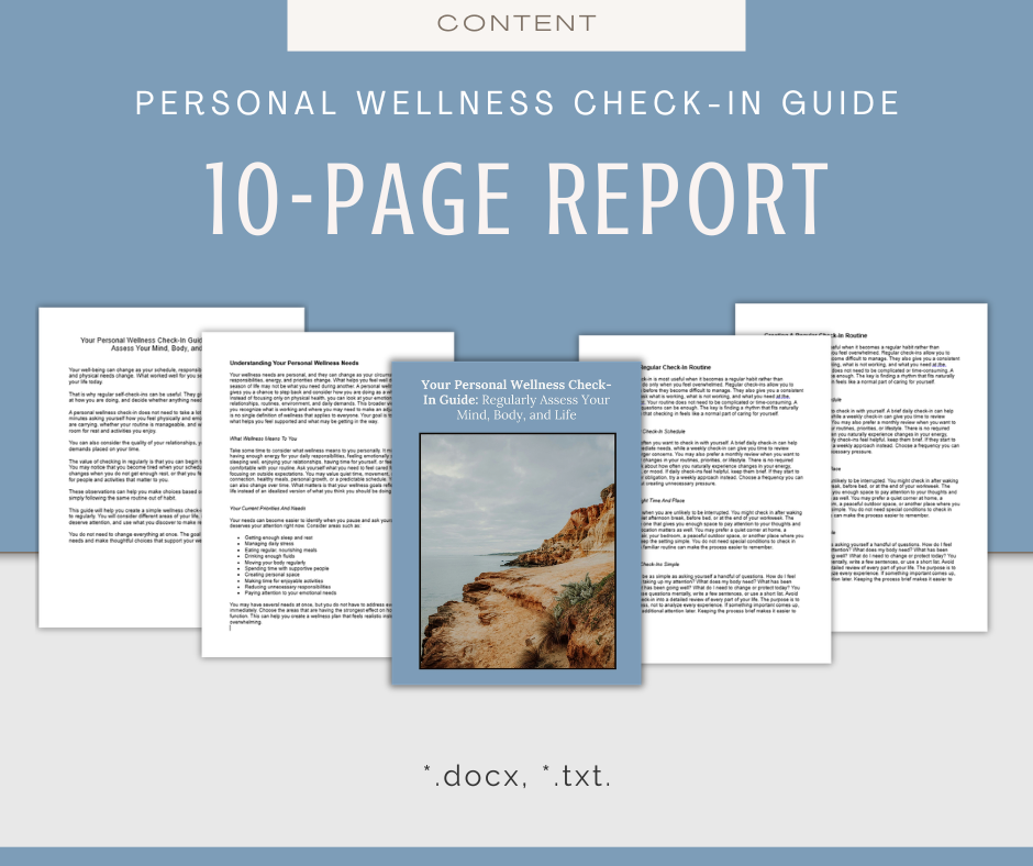 Wellness Check-In | Content & Journal Bundle