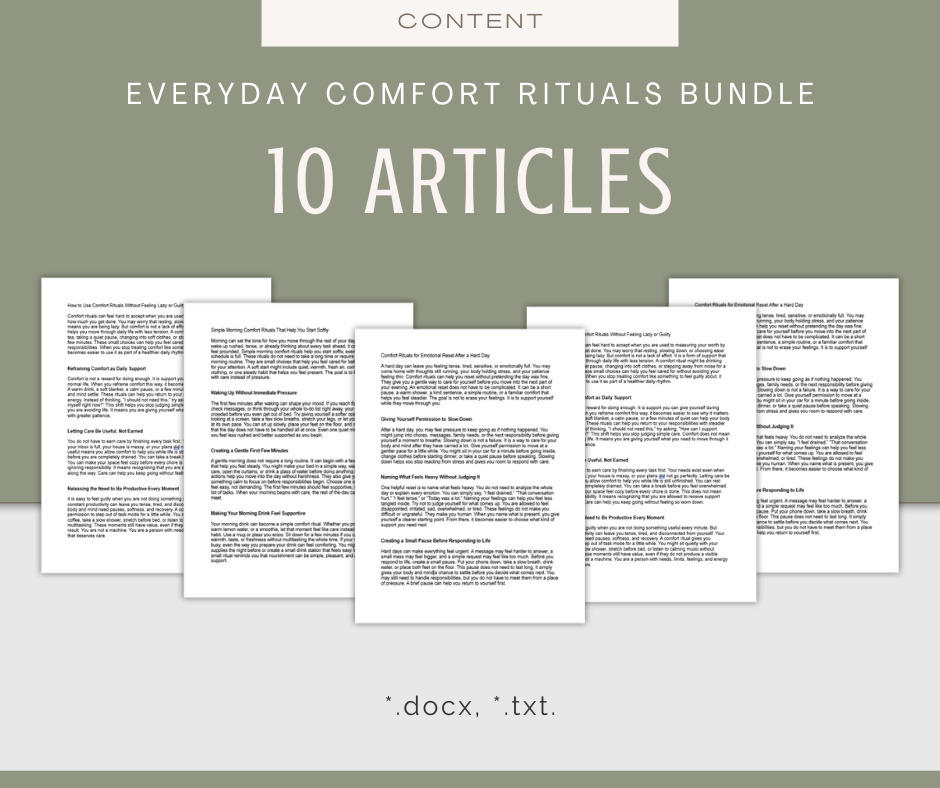 Everyday Comfort Rituals | Content & Journal Bundle