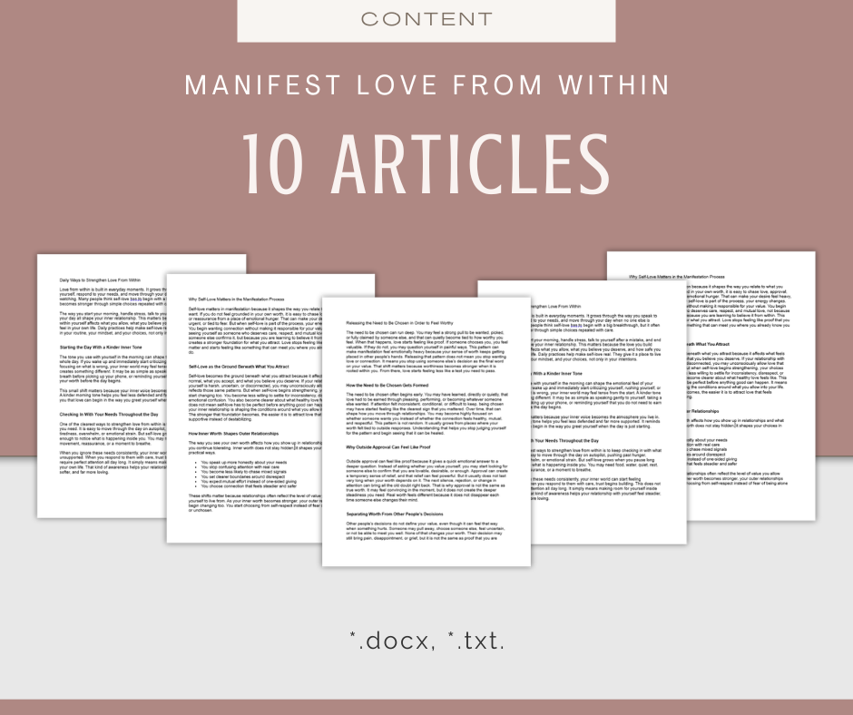 Manifest Love From Within | Content & Journal Bundle